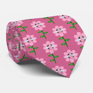 Happy Bee Day Girl Pink Birthday Bumblebee Tie