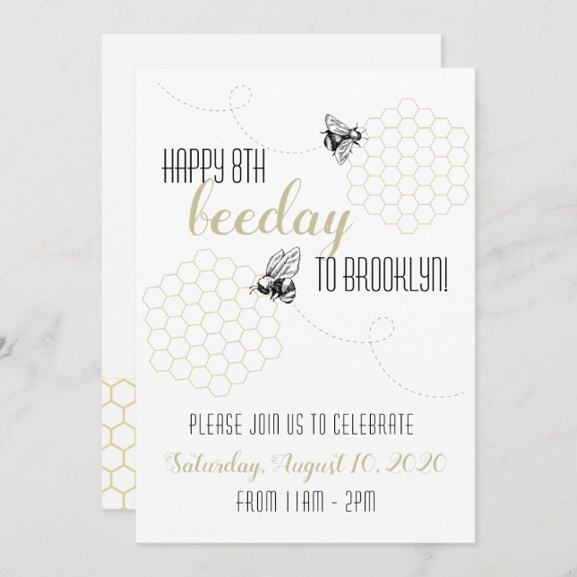 Happy BEE Day! Invitation (Front/Back)
