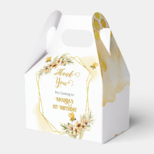 Happy Bee-day Watercolor Birthday Party Gift and Favour Box