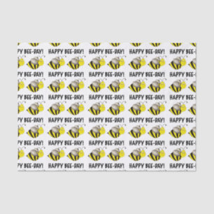 Happy Bee Day Yellow Bumblebee Birthday Bday Bug Tissue Paper