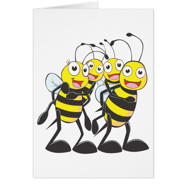 Happy Bee Family Having Fun Together (Front)