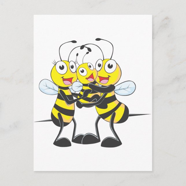 Happy Bee Family Postcard (Front)