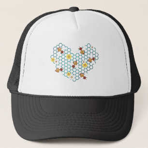 Happy Bee Heart Trucker Hat