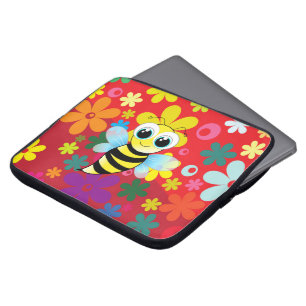 Happy bee laptop sleeve