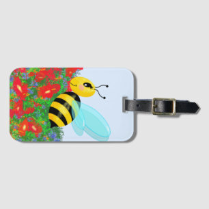 happy bee luggage tag