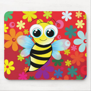 Happy bee mouse mat