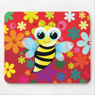 Happy bee mouse mat