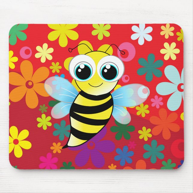 Happy bee mouse mat (Front)