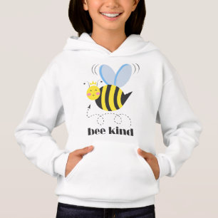 Happy bee princess with crown and slogan Bee Kind