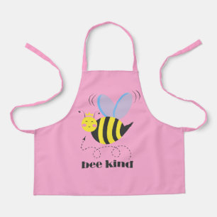 Happy bee princess with crown and slogan Bee Kind Apron