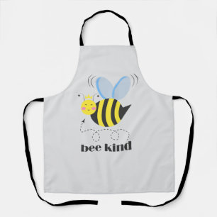 Happy bee princess with crown and slogan Bee Kind Apron