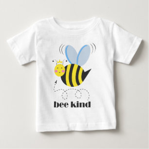 Happy bee princess with crown and slogan Bee Kind Baby T-Shirt