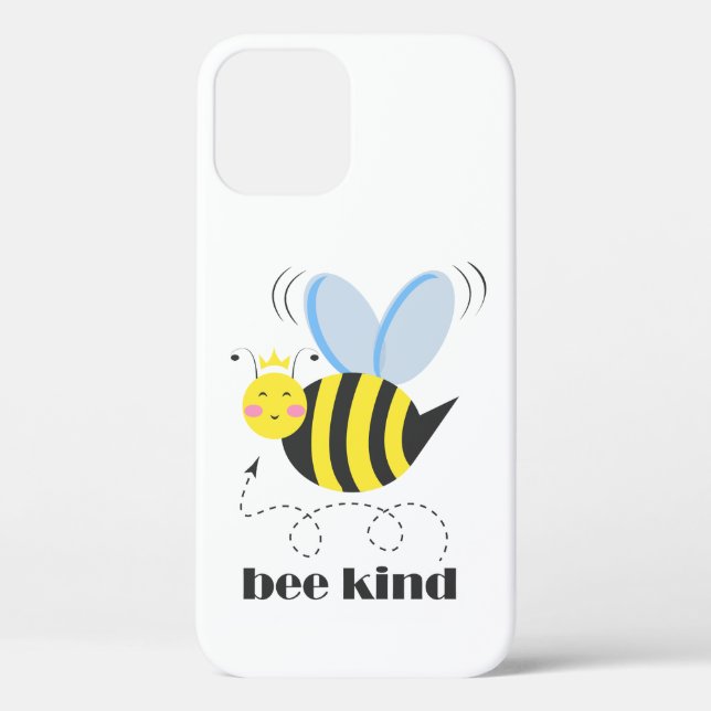 Happy bee princess with crown and slogan Bee Kind Case-Mate iPhone Case (Back)
