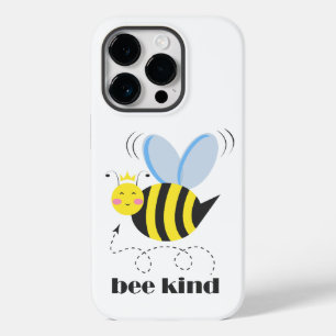 Happy bee princess with crown and slogan Bee Kind Case-Mate iPhone 14 Pro Case