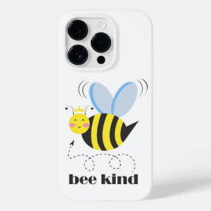 Happy bee princess with crown and slogan Bee Kind Case-Mate iPhone 14 Pro Case