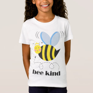 Happy bee princess with crown and slogan Bee Kind T-Shirt