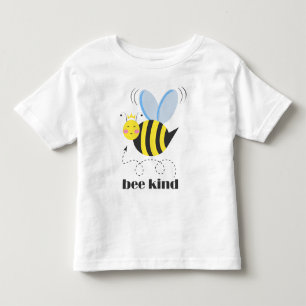 Happy bee princess with crown and slogan Bee Kind Toddler T-Shirt