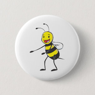 Happy Bee Welcoming You 6 Cm Round Badge