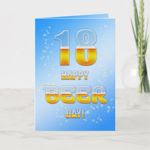 Happy Beer day 18th birthday card
