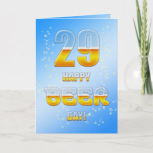 Happy Beer day 29th birthday card