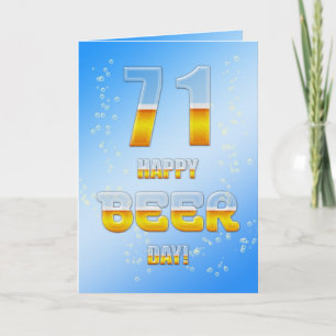 Happy Beer day 71st birthday card