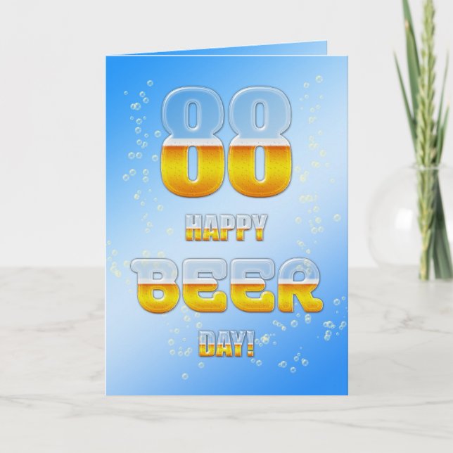Happy Beer day 88th birthday card (Front)