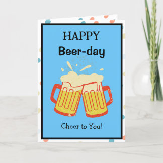 Happy Beer-Day Cute Birthday Card