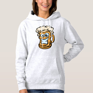 Happy Beer Mug, Funny Illustration Hoodie