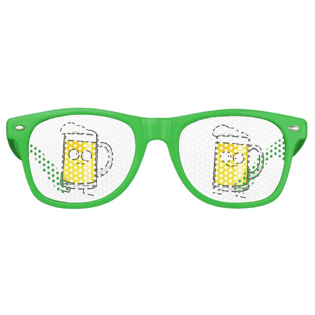 Happy Beer mug stein foam drunk happy alcohol Retro Sunglasses (Front)