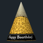 Happy Beerthday! Adult's Beer Birthday Party Hat<br><div class="desc">Funny party hats for celebrating over 21 birthdays,  or any drinking occasion. You can change the text for any celebration,  such as: New Year's,  St Pat's,  Spring break or any festivities. Comical custom partying supplies for all of your grown up parties.</div>