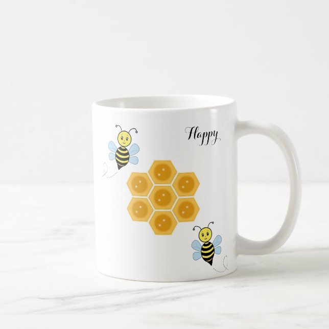 Happy bees and honeycomb coffee mug (Right)