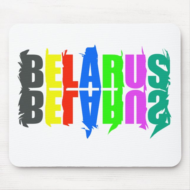 Happy Belarus Colourful Letters Mouse Mat (Front)