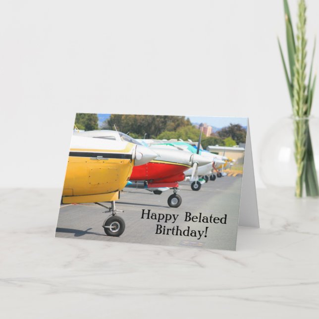 Happy Belated Birthday Aeroplanes greeting card (Front)