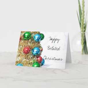 Happy Belated Christmas ornaments card
