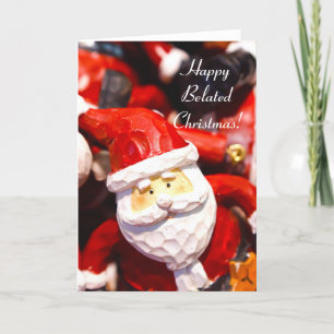 Happy Belated Christmas santa greeting card