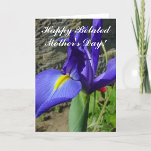 Happy Belated Mother's Day Purple Iris card