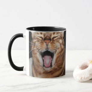 Happy Bengal Cat Photo Mug, Add Your Own Meme Mug