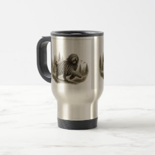 Happy Bergamasco Sheepdog travel mug