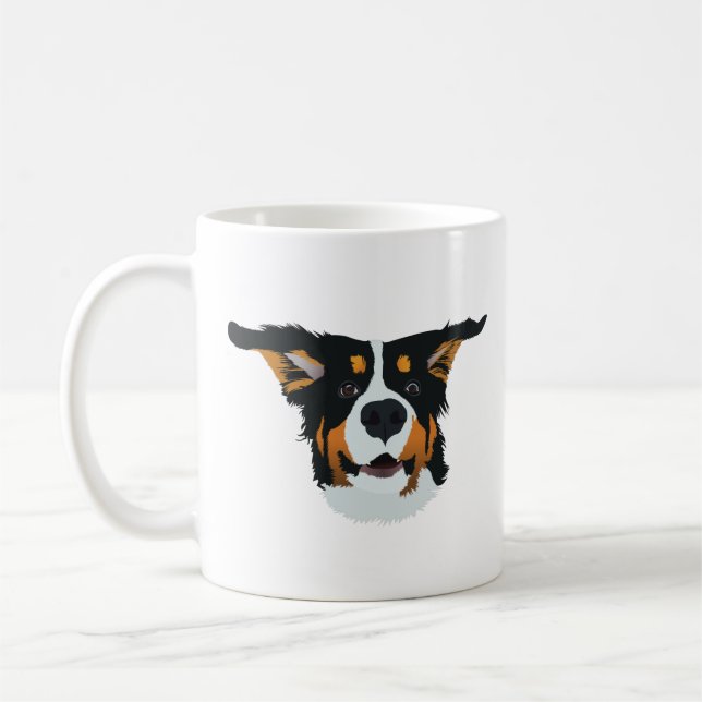 Happy Bernese Mountain Dog Coffee Mug (Left)
