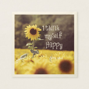 Happy Bible Verse with Sunflowers Napkin