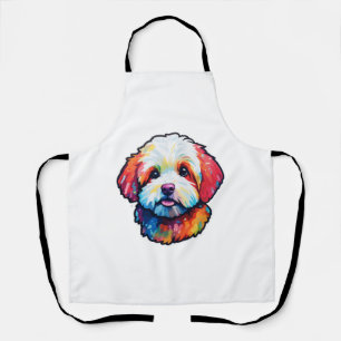 Happy bichon frize  apron