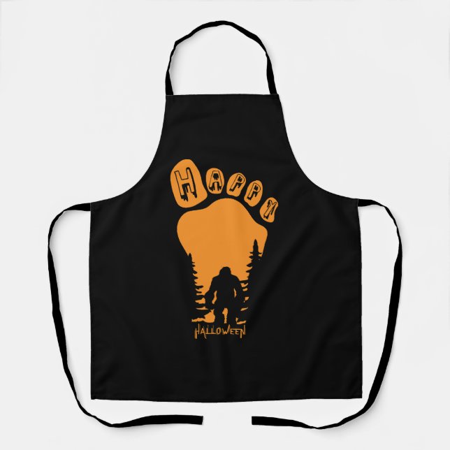 Happy Big Foot Halloween Apron (Front)