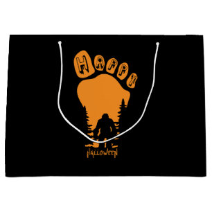 Happy Big Foot Halloween Large Gift Bag