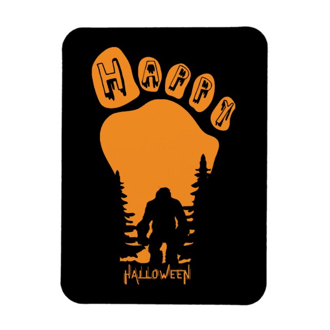 Happy Big Foot Halloween Magnet (Vertical)