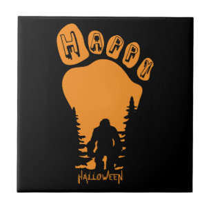 Happy Big Foot Halloween Tile