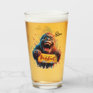 Happy Bigfoot Sasquatch Mugshot Search Team  Glass