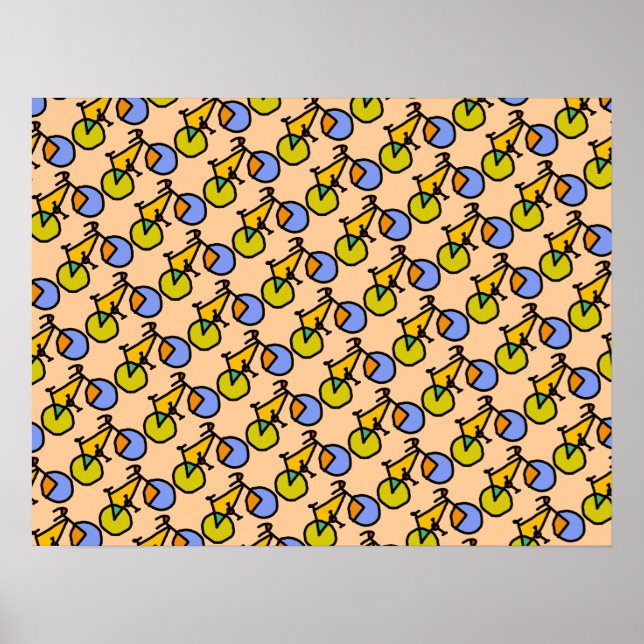 happy bikes pattern poster (Front)