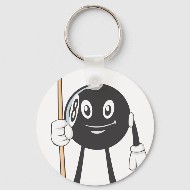 Happy Billiard Eight Ball Key Ring (Front)