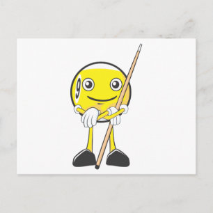 Happy Billiard Nine Ball Player Postcard