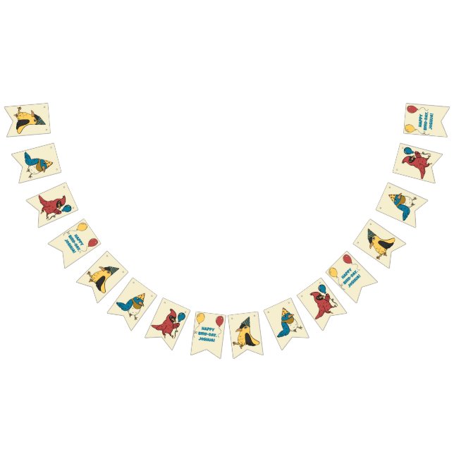 Happy Bird Day Cartoon Birds Themed Birthday Bunting (All)